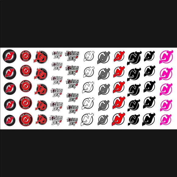 💌BO/GO$6 New Jersey Devils Transfer Nail Decals NFL - Picture 2 of 4